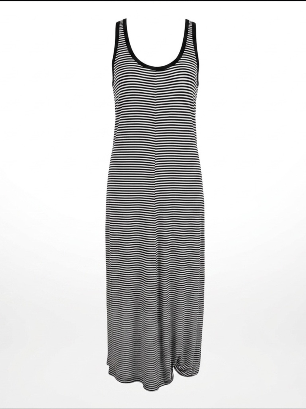 Joe Fresh‎ Striped Maxi Dress Black White Casual Coastal Minimalist Chic-Medium